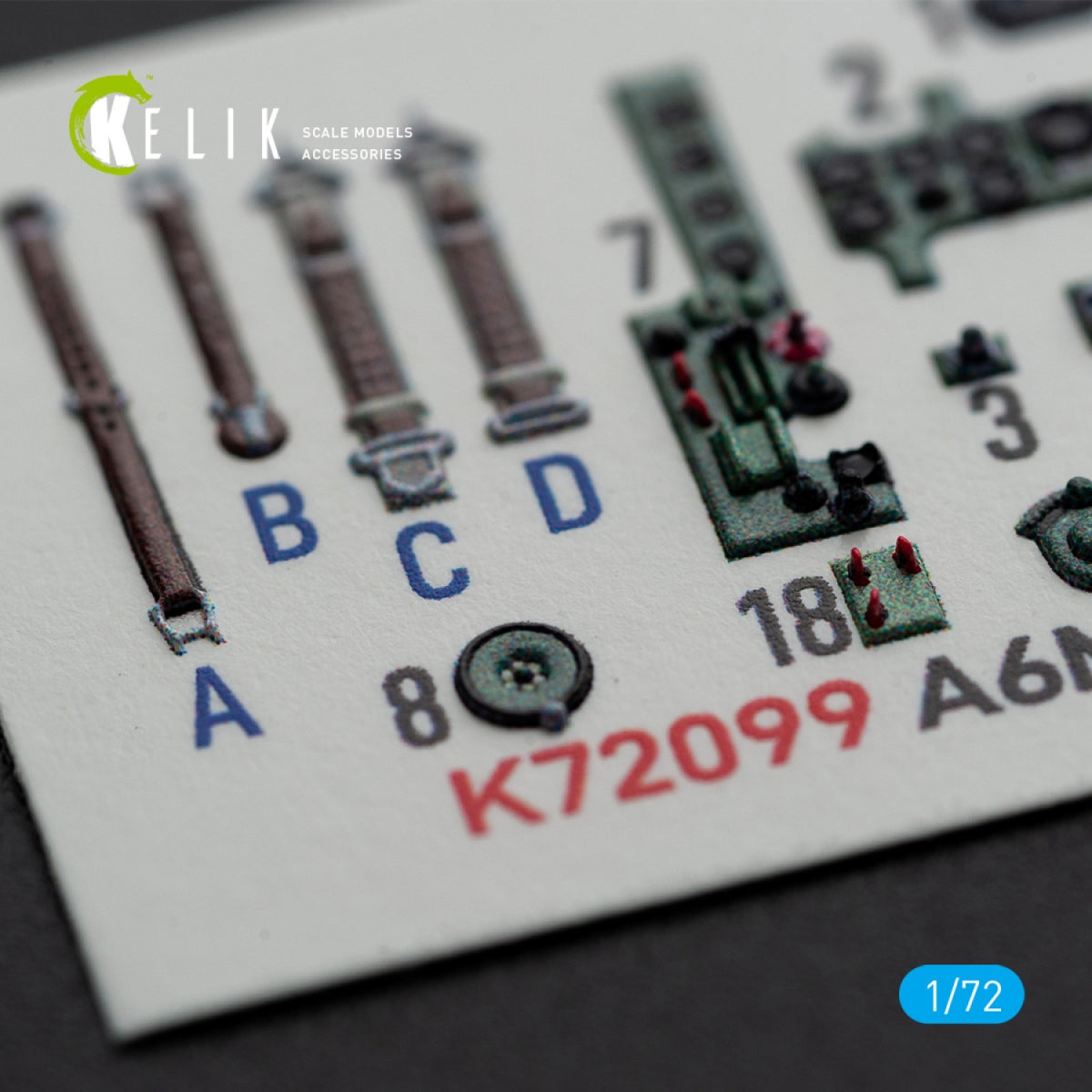 KELIK K72099 A6M5 Zero - décalcomanies 3D intérieures pour maquette Tamiya au 1/72 – image 6