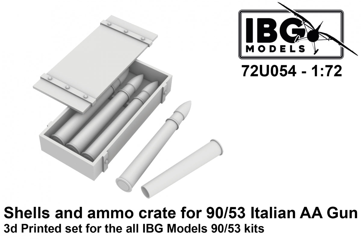 IBG 72U054 Shells and ammo crates for 90/53 Italian Anti Aircraft Gun 1/72