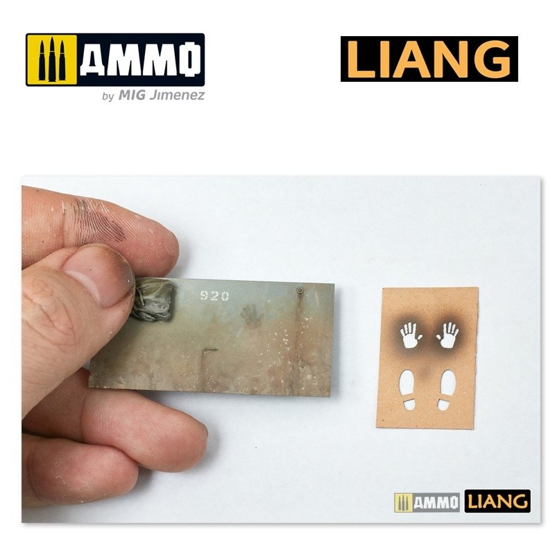 Liang 0004 Handprint &amp;amp; Shoeprint Airbrush Stencils – immagine 4