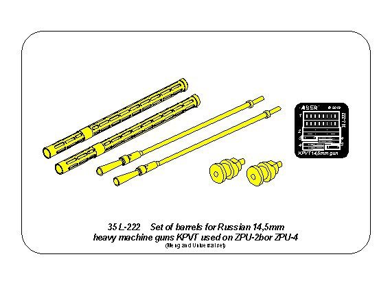 Aber 35L-222 Set of 2 barrels for Russian 14,5 mm machine guns KPVT used on ZPU-2 or ZPU-4 1/35 – zdjęcie 13