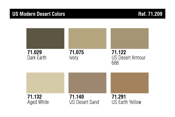 Vallejo 71209 US Modern Desert Colors (6x17ml) – imagen 2