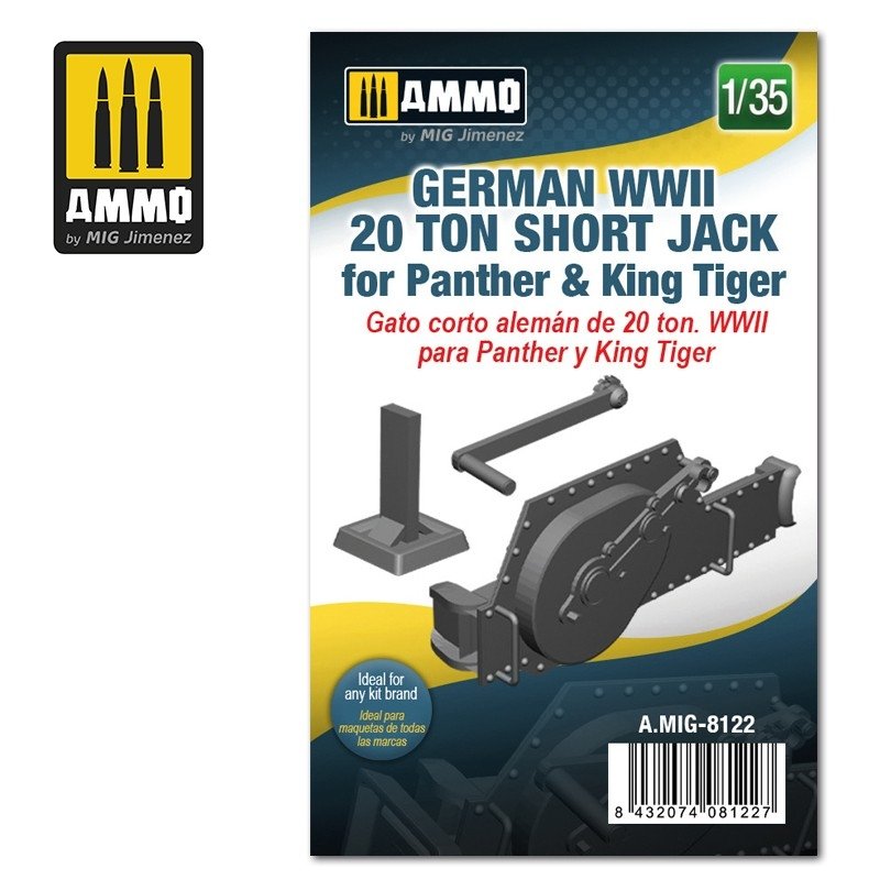 Munitions pour MiG 8122 allemand de la Seconde Guerre mondiale, 20 tonnes, Short Jack pour Panther et King Tiger, échelle 1/35