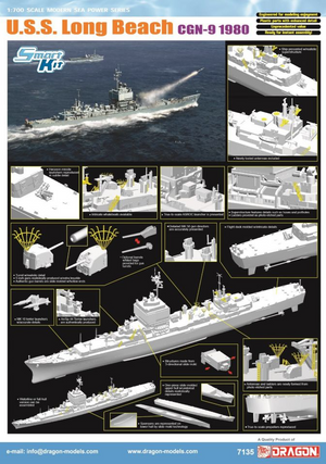 Dragon 7135 U.S.S. Long Beach CGN-9 1980 1/700
