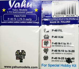 Yahu YMA7334 P-40 N-1/N-5 early Special Hobby 1/72