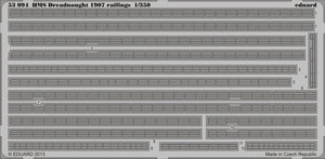 Eduard 53094 HMS Dreadnought 1907 rambardes 1/350 TRUMPETER