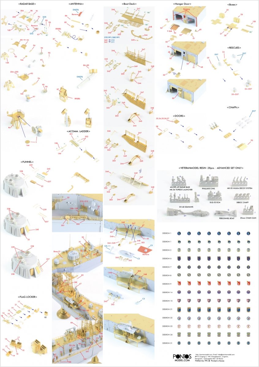 Pontos 35019F1 USS FFG Oliver Hazard Perry Class Long Hull Detail Up Set 1/350 – immagine 3