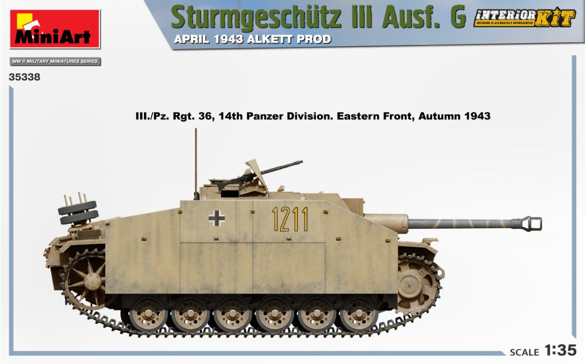 Mini Art 35338 Sturmgeschutz III Ausf. G AVRIL 1943 ALKETT PROD. KIT INTÉRIEUR 1/35 – image 6
