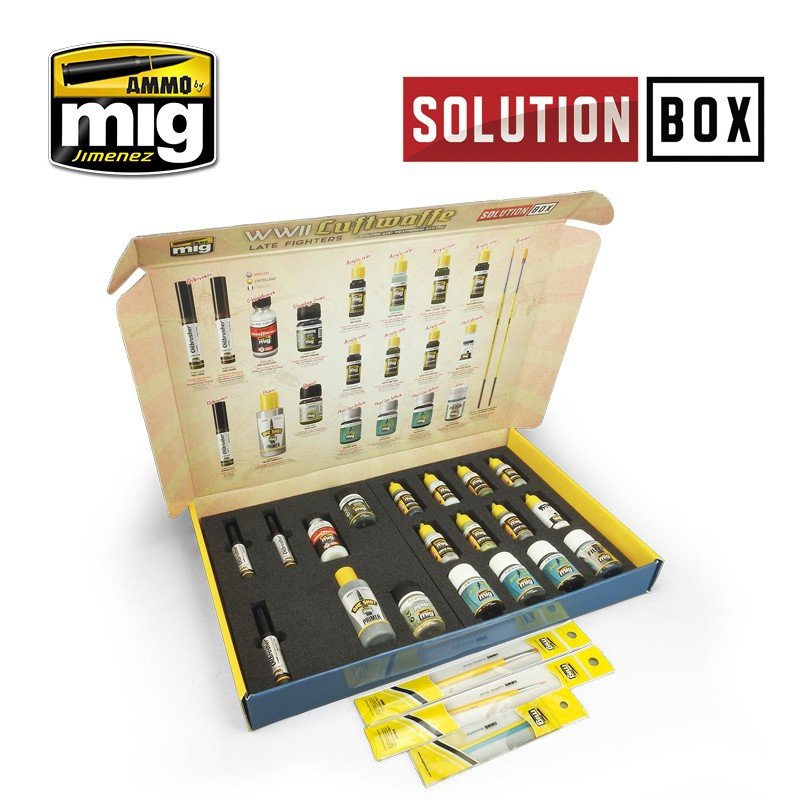 AMMO of Mig Jimenez 7702 WWII LUFTWAFFE LATE FIGHTERS SOLUTION BOX – immagine 2
