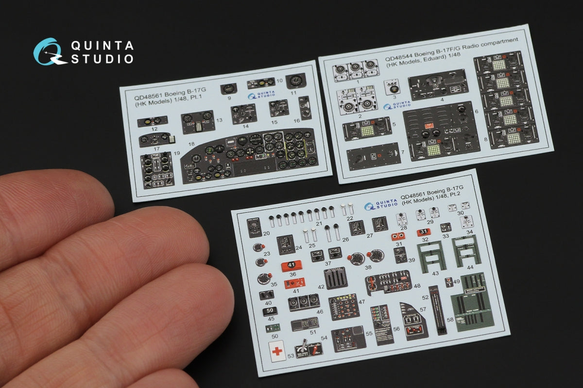 Quinta Studio QDS-48561 Boeing B-17G 3D-Printed &amp;amp; coloured Interior on decal paper (HK models) (small version) 1/48 – zdjęcie 2