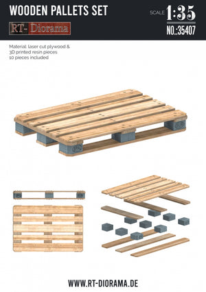 RT-Diorama 35407 Wooden Pallets Set - 10 pcs 1/35 – immagine 2