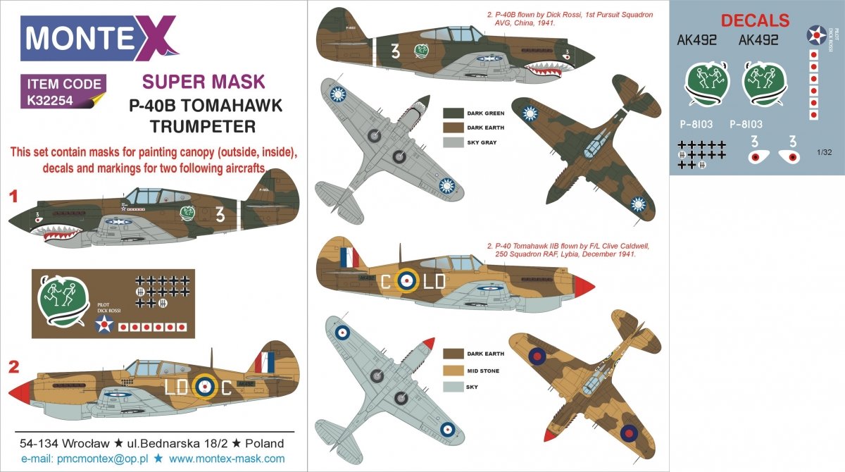 Montex K32254 P-40B 1/32