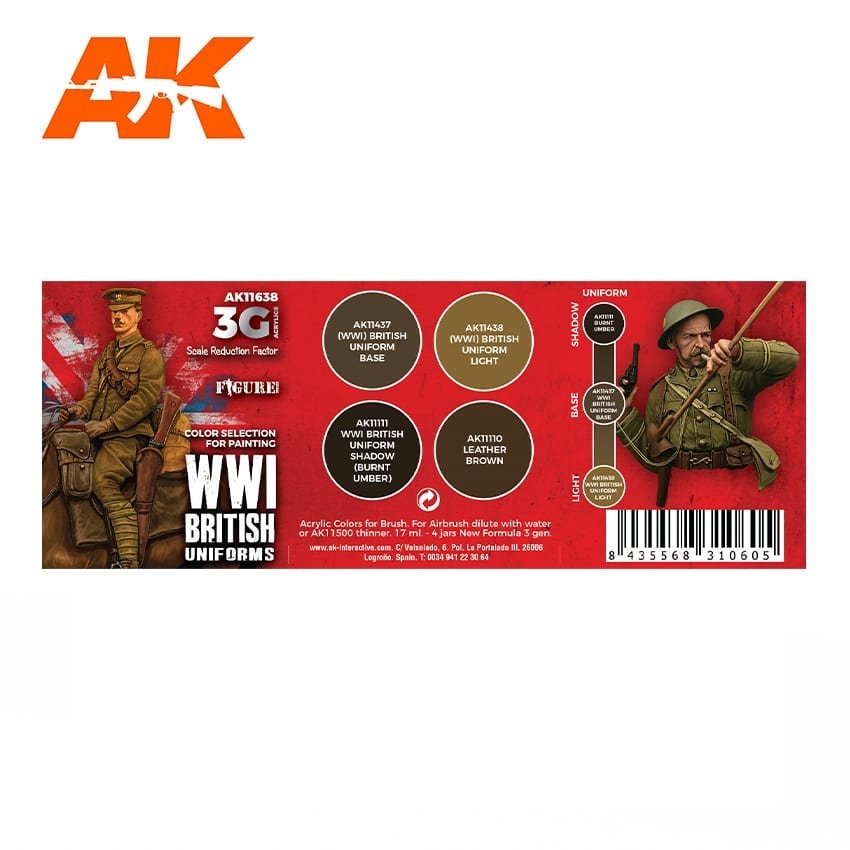 AK Interactive AK11638 WWI BRITISH UNIFORM COLORS – imagen 2