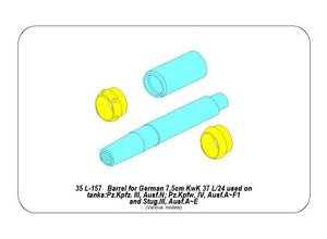 Aber 35L-157 75mm KwK 37 L/24 barrel for Pz.Kpfw.III.Ausf.N and Pz.Kpfw.IV Ausf.A,B,C,D,E 1/35 – immagine 12