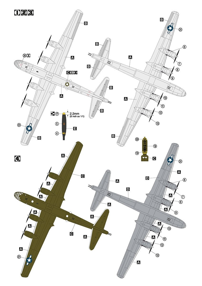 Hobby 2000 72070 B-29 Superfortress (ACADÉMIE + CARTOGRAPHIE + MASQUES) 1/72 – image 4