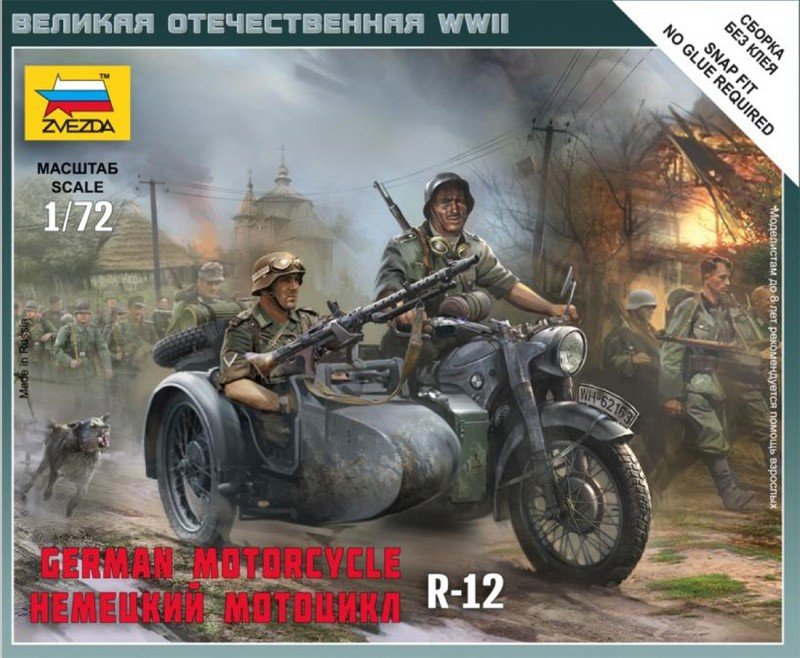 Zvezda 6142 German Motorcycle R-12 1/72