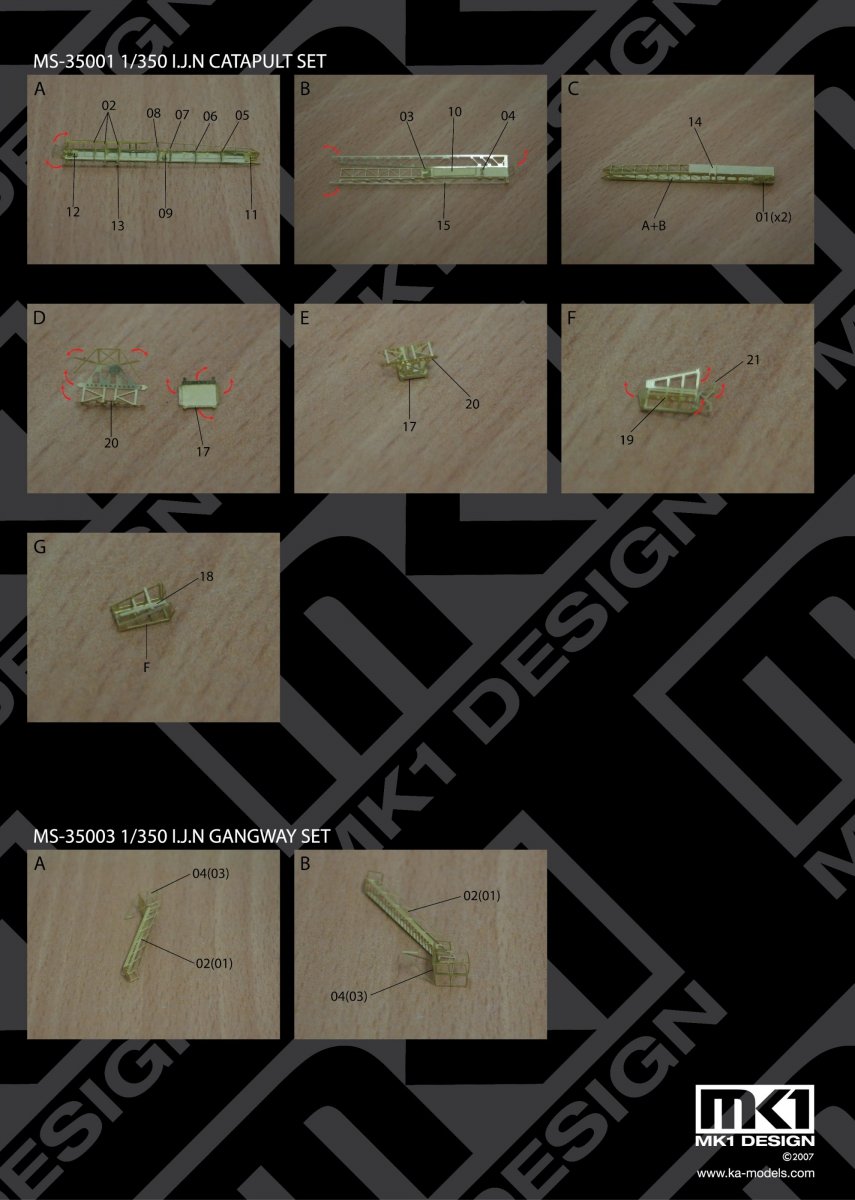 MK1 Design MS-35001 IJN Catapult SET 1/350 – zdjęcie 2