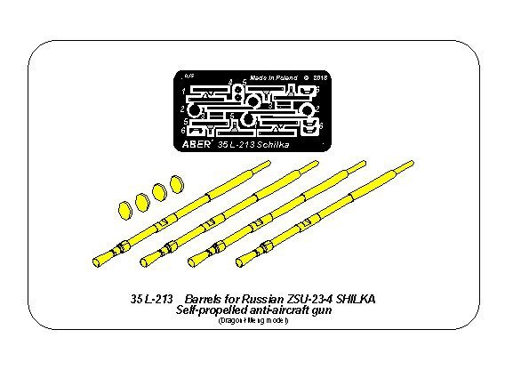 Canons Aber 35L-213 pour canon antiaérien automoteur russe ZSU-23-4 Shilka (1/35)