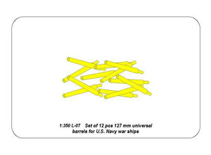 Aber 350L-07 Set of 12 pcs 127 mm universale barrels for U.S. Navy ships 1/350 – immagine 8