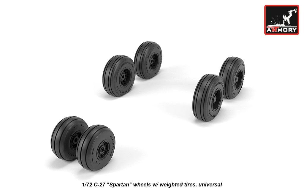 Armory Models AW72505 C-27 Spartan wheels w/ weighted tires 1/72 – immagine 4
