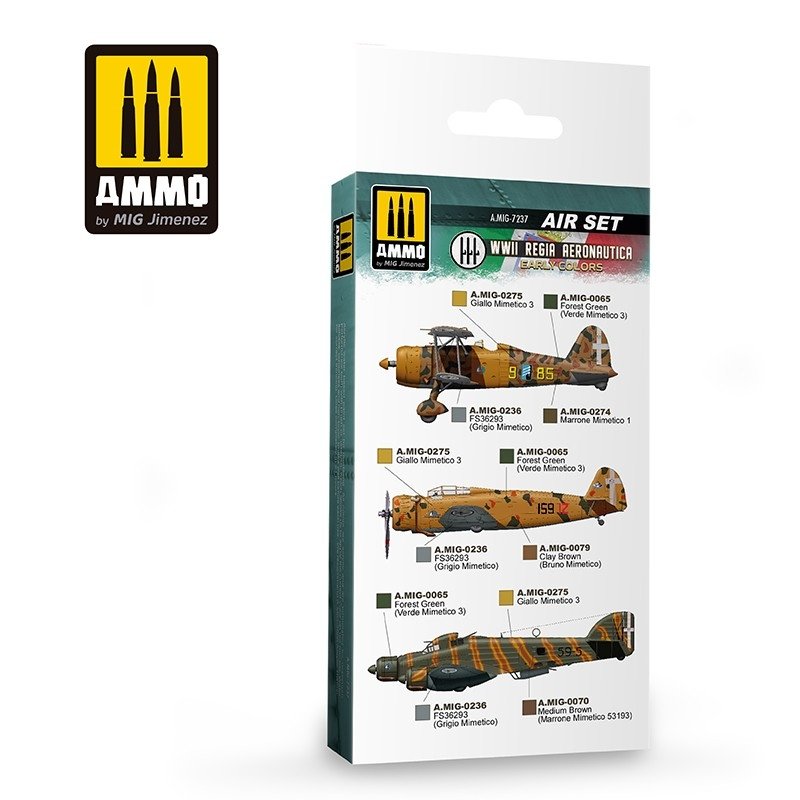 AMMO of Mig Jimenez 7237 WWII Regia Aeronautica – Early Colors 6x17ml – immagine 2