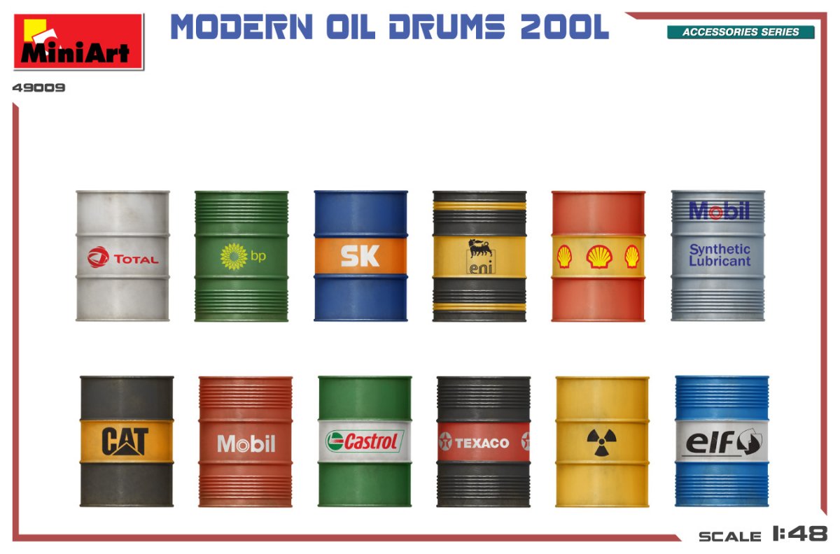MiniArt 49009 MODERN OIL DRUMS 200L 1/48 – immagine 3
