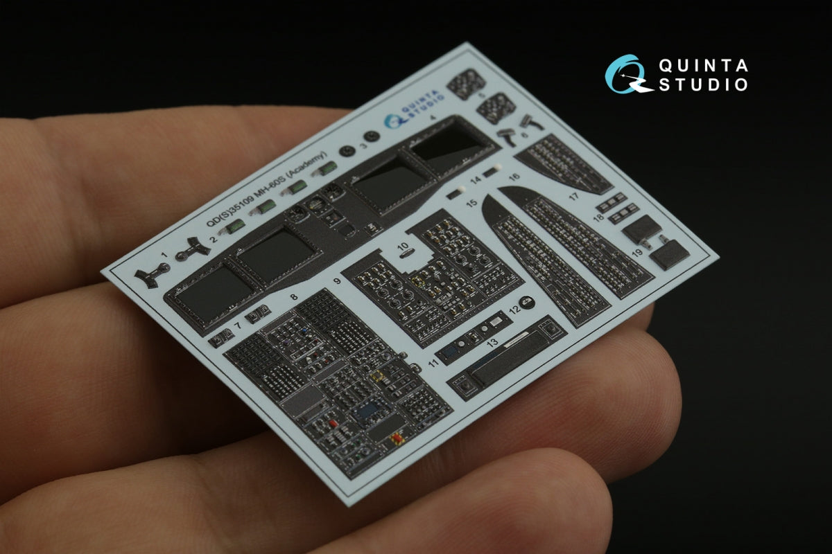 Quinta Studio QDS-35109 MH-60S 3D-Printed &amp;amp; coloured Interior on decal paper (Academy) (small version) 1/35 – zdjęcie 8