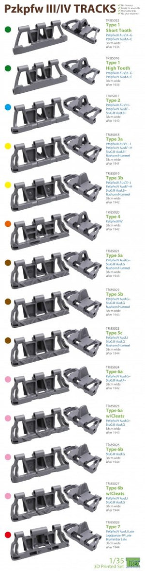 T-Rex Studio TR85032 PzKpfw III/IV Tracks Type 1 Short Tooth 1/35 – immagine 5