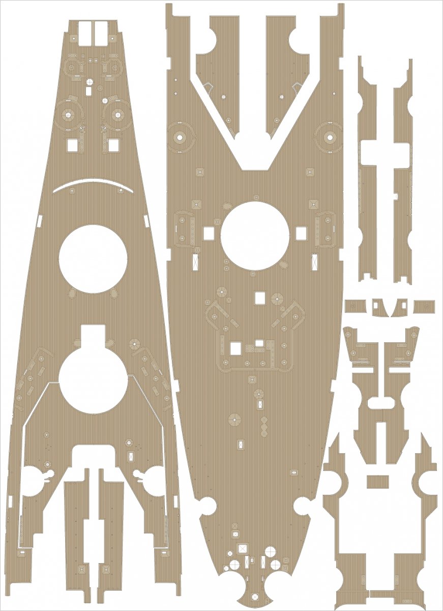 Pontos 20004WD1 USS BB-61 Iowa 1944 Wooden Deck set (Teak Tone) 1/200 – zdjęcie 4