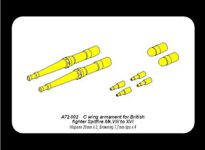 Aber A72 002 C wing armament for British fighter Spitfire Mk.VIII to XVI 1/72 – immagine 7