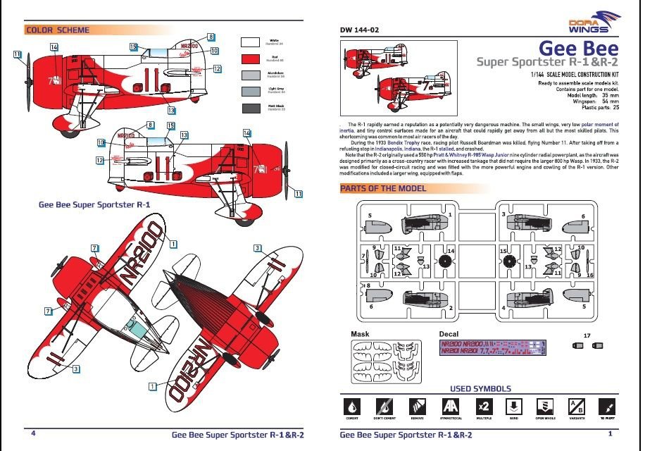Dora Wings 14402 GeeBee Supersporster R1&amp;amp;R2 1/144 – Bild 4
