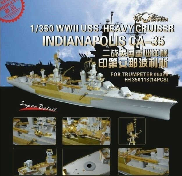 Flyhawk FH350113 WWII USS Heavy Cruiser Indianapolis CA-35 Super Detail Parts (for Trumpeter 05326) 1/350 – immagine 2