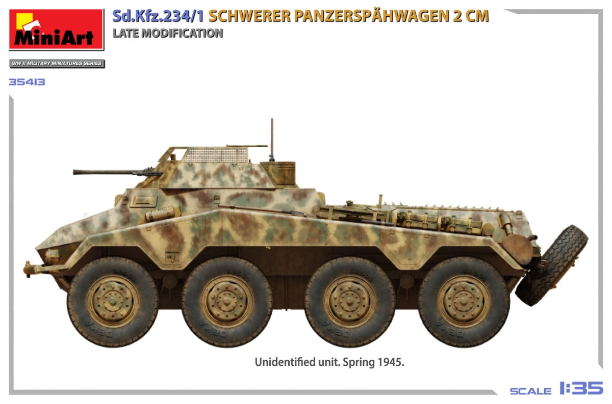 MiniArt 35413 Sd.Kfz.234/1 Schwerer Panzerspähwagen (2 cm). Late Mod 1/35 – immagine 5