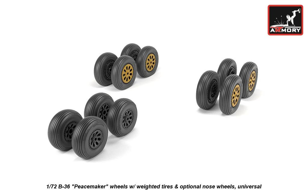 Armory Models AW72327 Roues B-36 Peacemaker avec pneus lestés, roues avant en option 1/72 – image 3