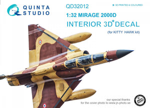 Quinta Studio QD32012 Mirage 2000D 3D-Printed &amp;amp; coloured Interior on decal paper (for Kitty Hawk kit) 1/32