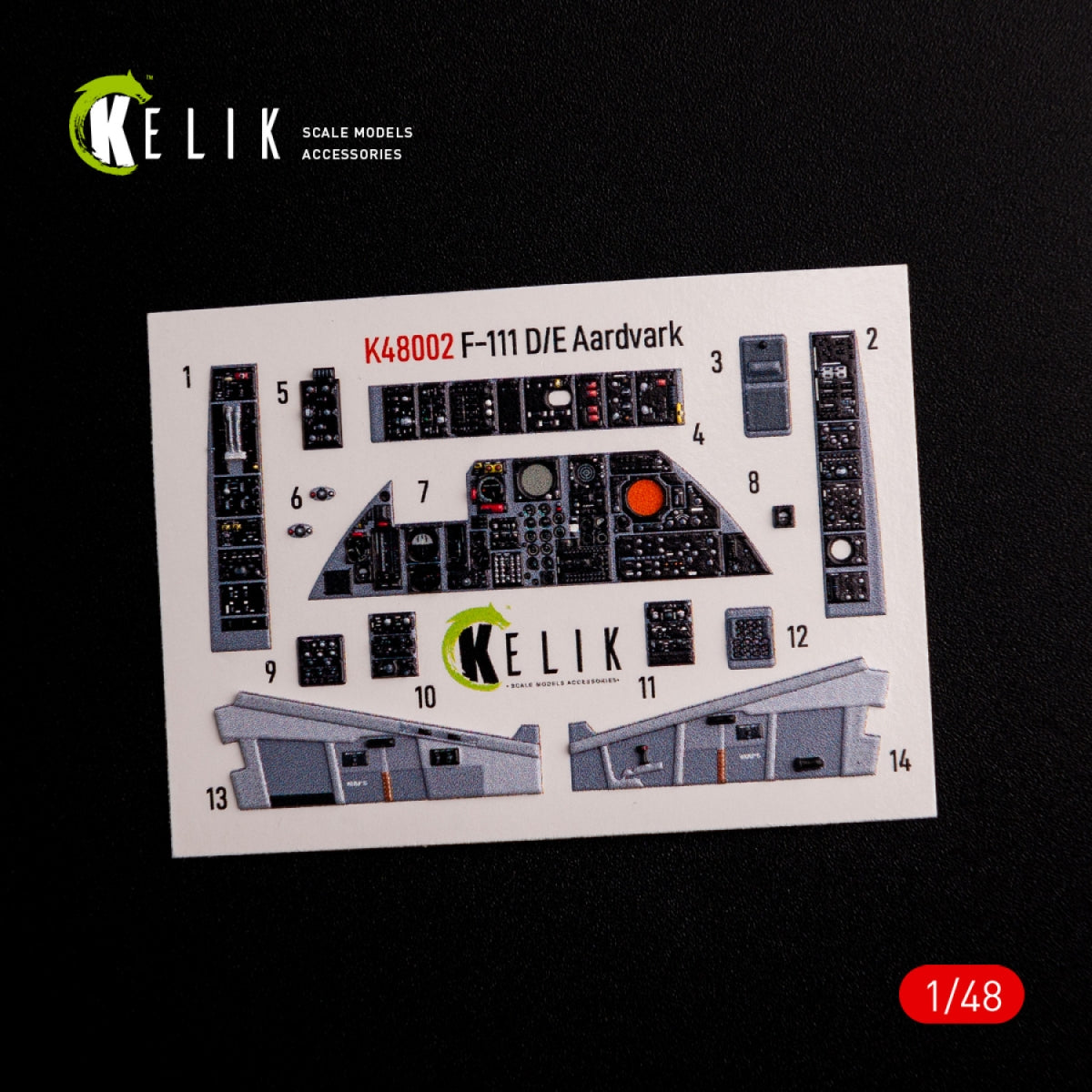 KELIK K48002 F-111 A/E Aardvark interior 3D decals for HobbyBoss kit 1/48 – imagen 2