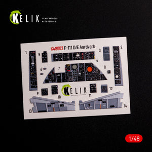 KELIK K48002 F-111 A/E Aardvark interior 3D decals for HobbyBoss kit 1/48 – imagen 2