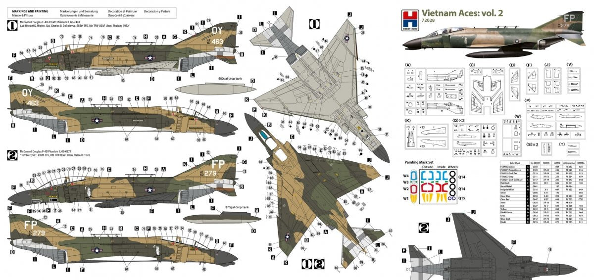 Hobby 2000 72028 F-4D Phanton II - Vietnam Aces 2 1/72 – immagine 2