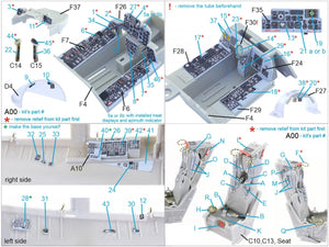 Quinta Studio QD32036 F-4D 3D-Printed &amp;amp; coloured Interior on decal paper (Tamiya) 1/32 – immagine 13