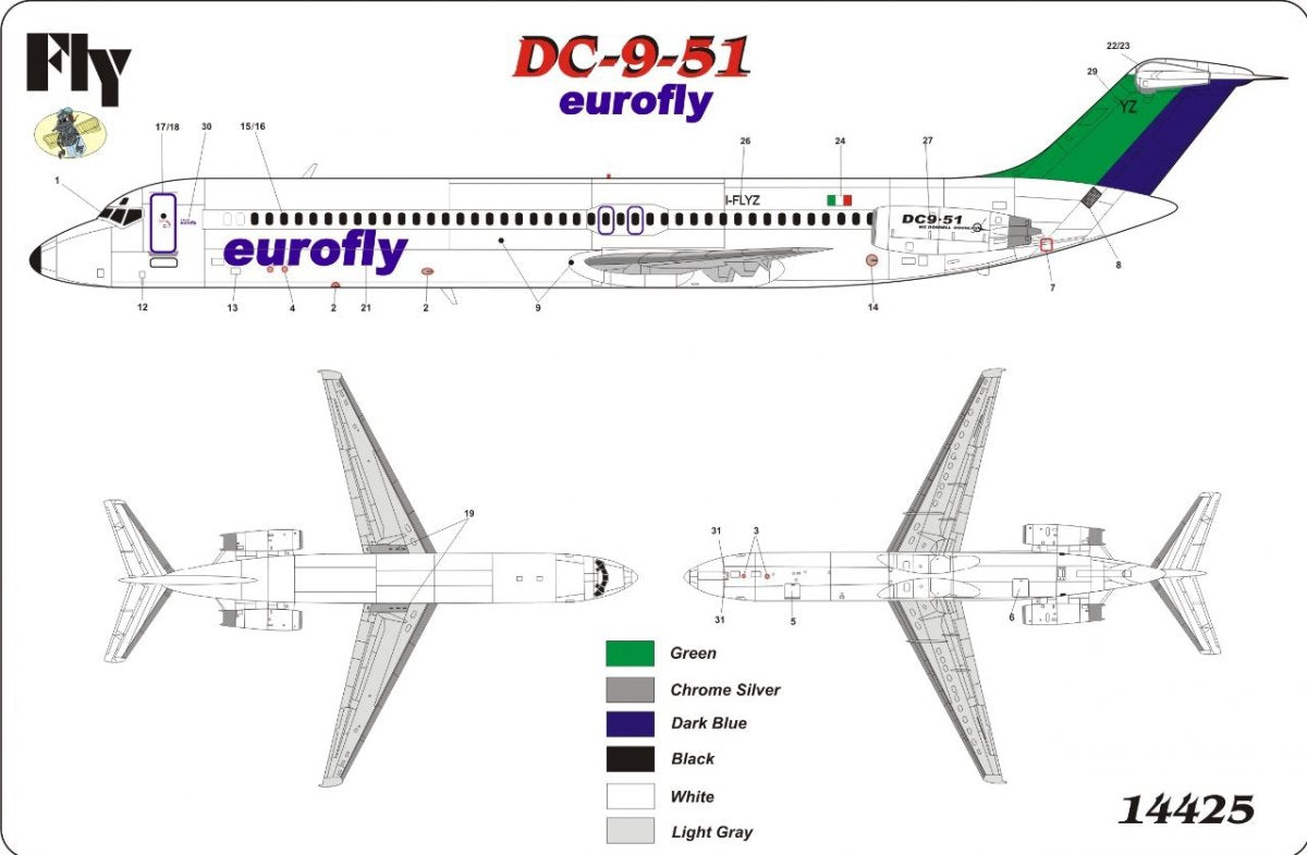 Fly 14425 DC 9-51 eurofly 1/144