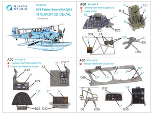 Quinta Studio QD48255 Swordfish Mk.I 3D-Printed &amp;amp; coloured Interior on decal paper ( Tamiya ) 1/48 – immagine 2
