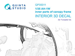 Quinta Studio QP35011 AH-1W inner parts of canopy frame (Trumpeter) 1/35
