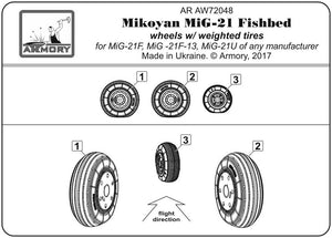 Armory Models AW72048 Mikoyan MiG-21 Fishbed wheels w/ weighted tires, early 1/72 – zdjęcie 6