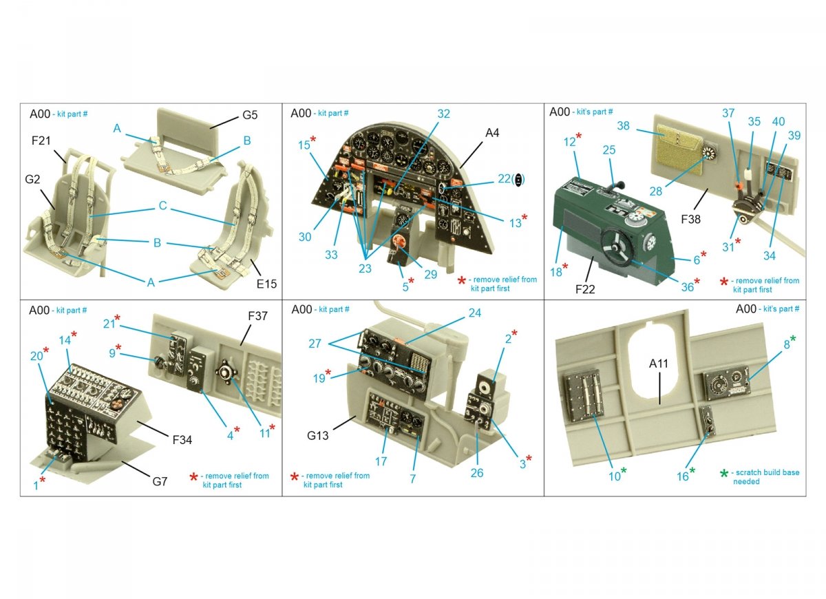 Quinta Studio QD48351 TBF-1C 3D-Printed &amp;amp; coloured Interior on decal paper (Hobby Boss) 1/48 – immagine 7