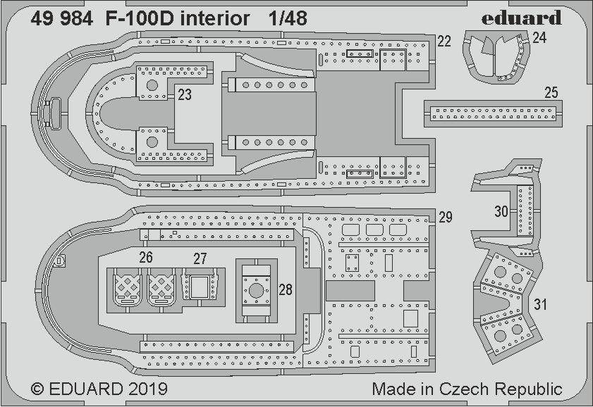 Eduard 49984 F-100D interior 1/48 TRUMPETER – zdjęcie 2