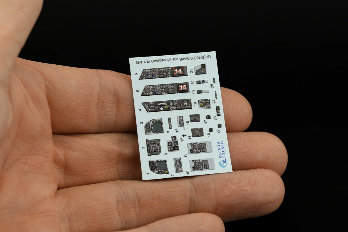 Quinta Studio QD48309 AV-8B Late 3D-Printed &amp;amp; coloured Interior on decal paper (Hasegawa) 1/48 – immagine 4