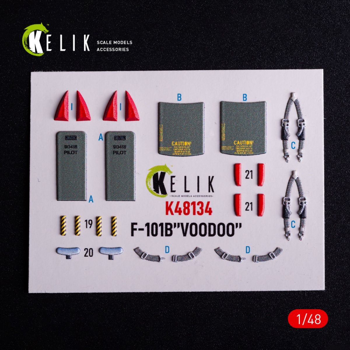 Kelik K48134 F-101B VooDoo - interior 3D decals for Zimi Model/KittyHawk kit 1/48