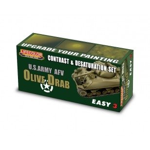 Coffret de peinture acrylique Lifecolor MS03, teinte vert olive, 3 x 22 ml