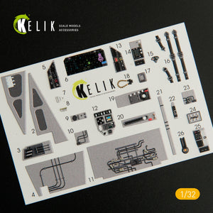 Décalcomanies 3D intérieures KELIK K32009 pour maquette Trumpeter au 1/32