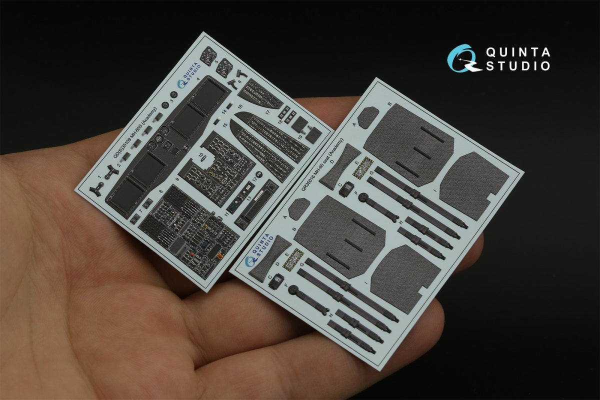Quinta Studio QD35109 MH-60S 3D-Printed &amp;amp; coloured Interior on decal paper (Academy) 1/35 – immagine 5