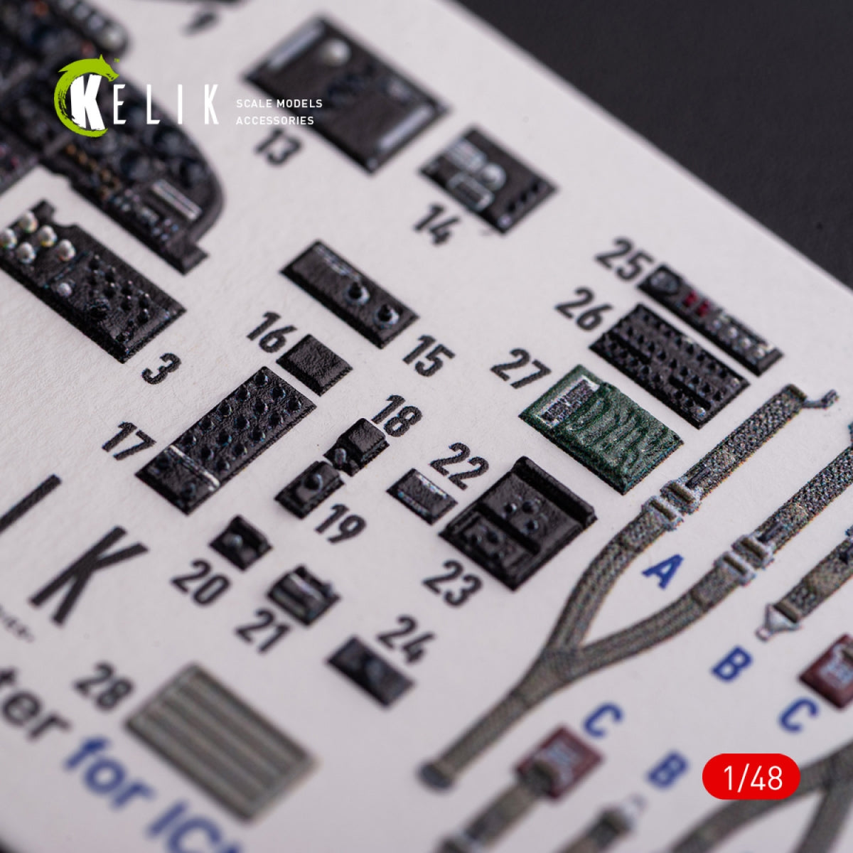 KELIK K48079 O-2A Skymaster interior 3D decals small version for ICM kit 1/48 – imagen 5